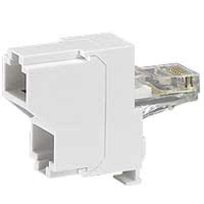 Doubleur pour prise Ethernet 1xRJ45 > 2xRJ45 Ethernet Legrand