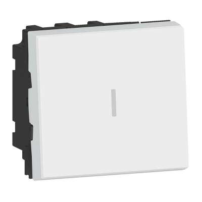 Interrupteur inverseur 10A/250V Mosaic Easy-Led blanc (2 modules) pour multi-supports Legrand