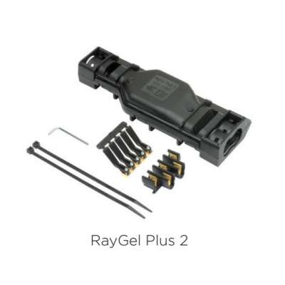 Trousse de raccordement avec connecteur pour max 3 câbles 3-5 x 1.5 - 6mm² avec gel RayGel Plus 2 TE Connectivity