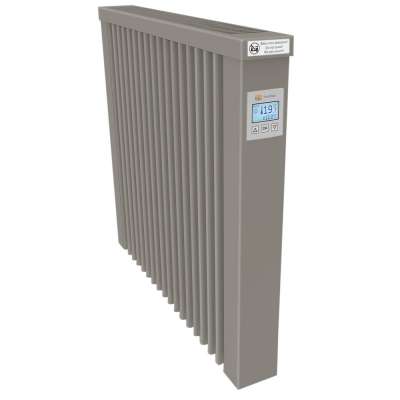 Radiateur électrique à inertie standard COMPACT 1300W gris quartz RAL7039 avec thermostat FlexiSmart AeroFlow® Thermotec
