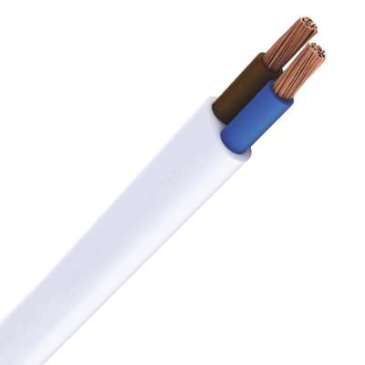 Câble souple PVC méplat blanc 2x0.75mm² VTLBp